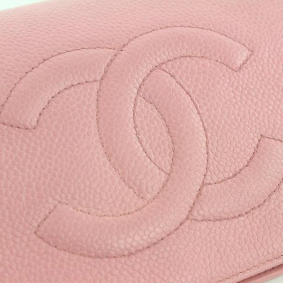 Chanel Pink Caviar Leather Cosmetic Pouch Toiletry - Picture 9 of 12